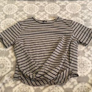 Cross body knot top with stripes